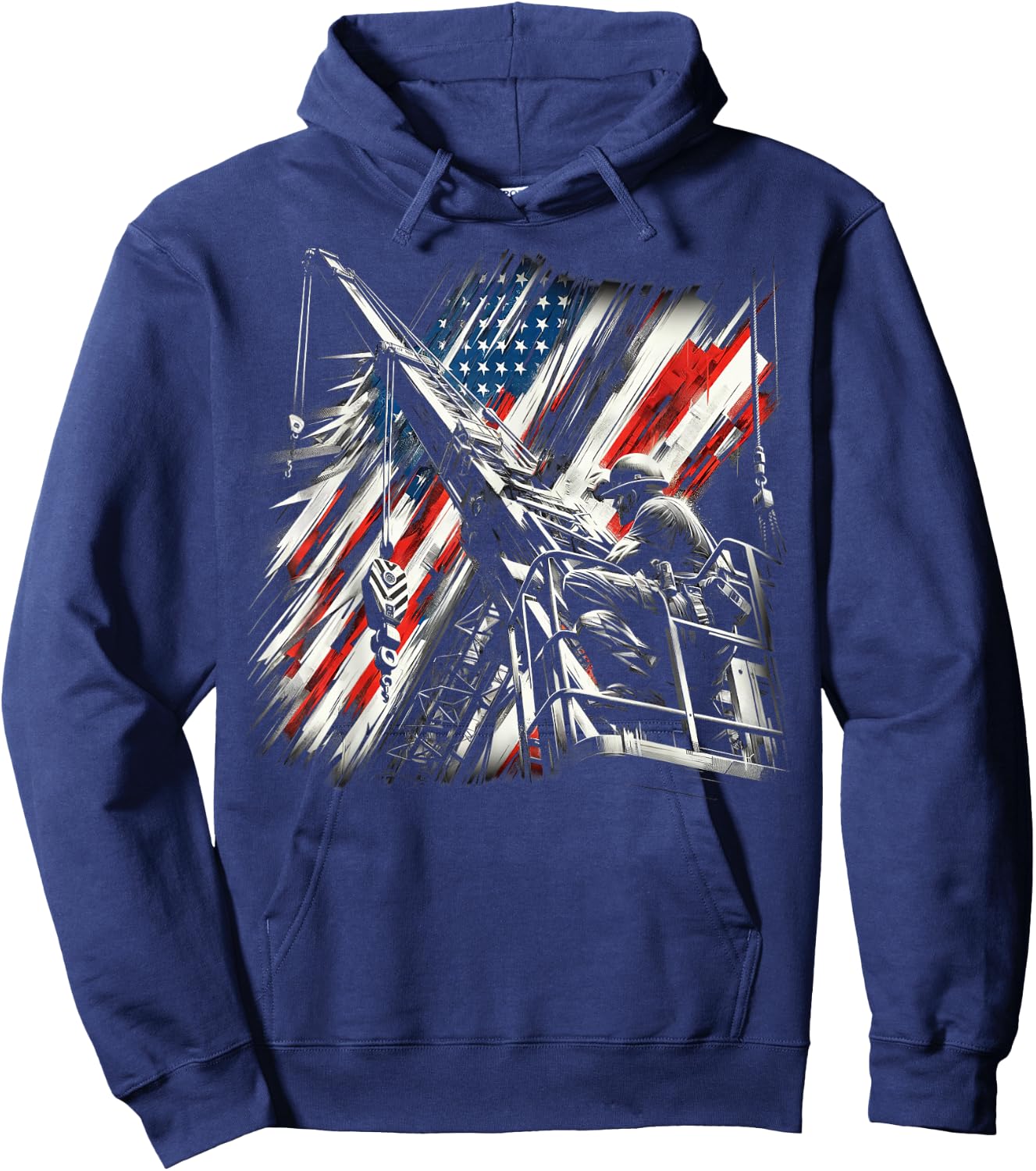 crane operator American Flag, crane operator Hoodie - Hoodie | Navy