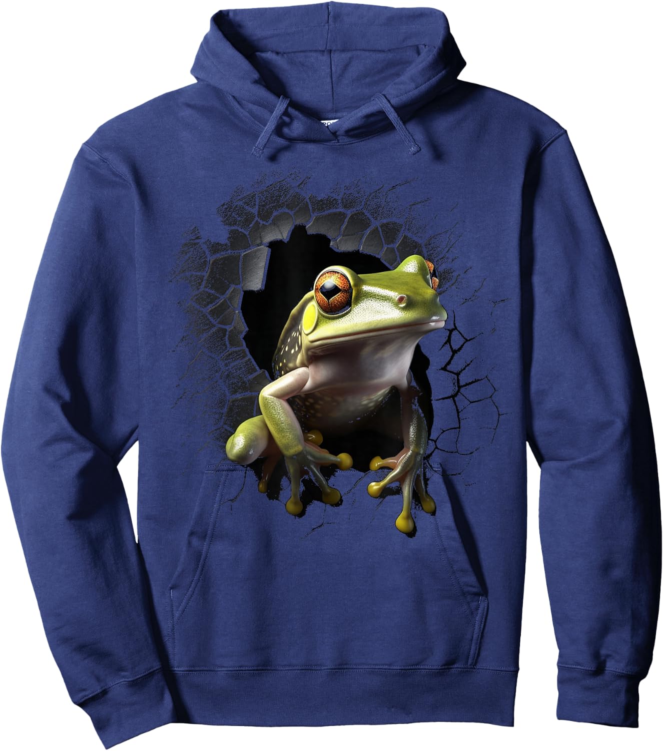 Frog Wall Animal Lovers Frog Hoodie - Hoodie | Navy