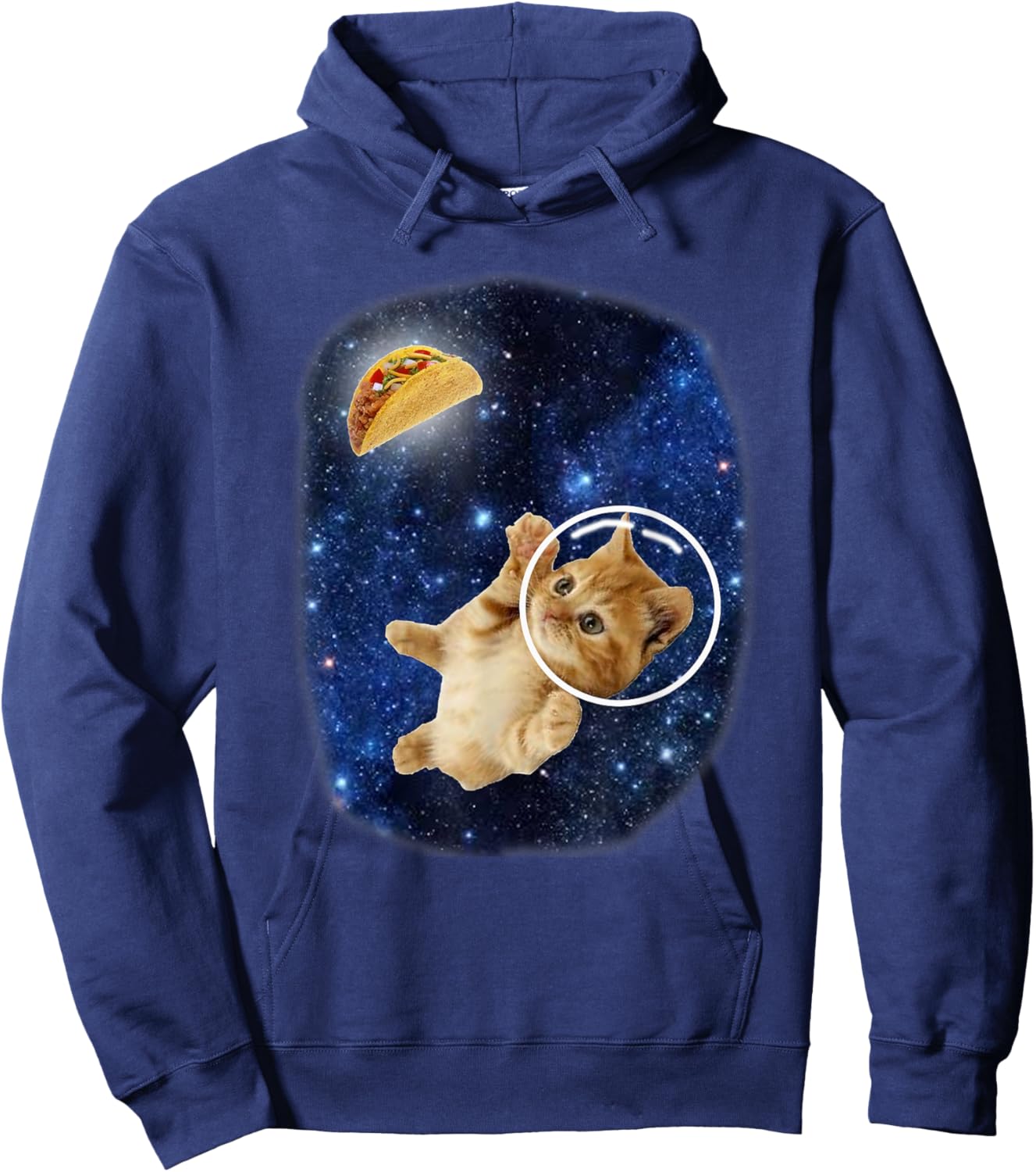 Crazy Space Taco Kitty Cat Hoodie - Hoodie | Navy