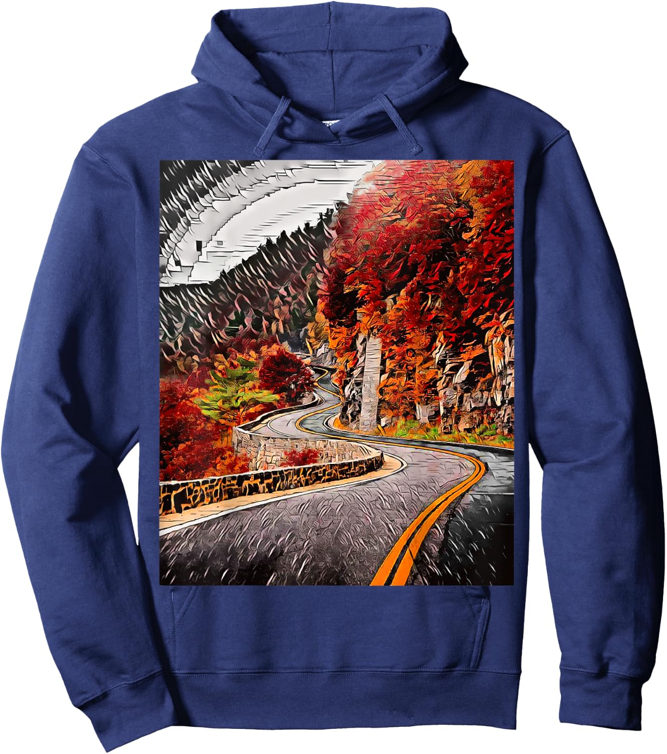 Hawk's Nest Highway, New York, USA Hoodie - Hoodie | Navy