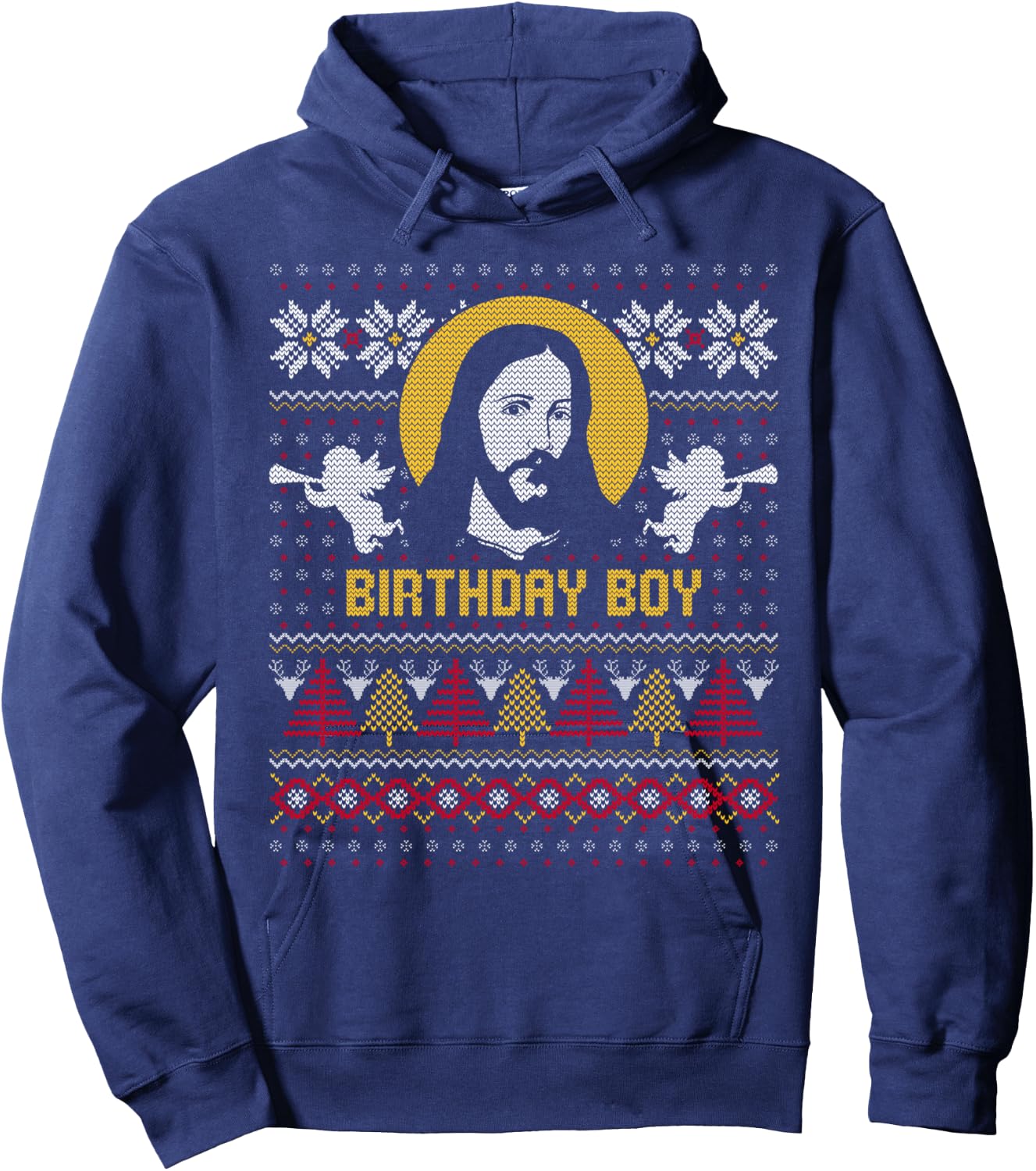 Jesus Birthday Boy Ugly Christmas Design Hoodie - Hoodie | Navy