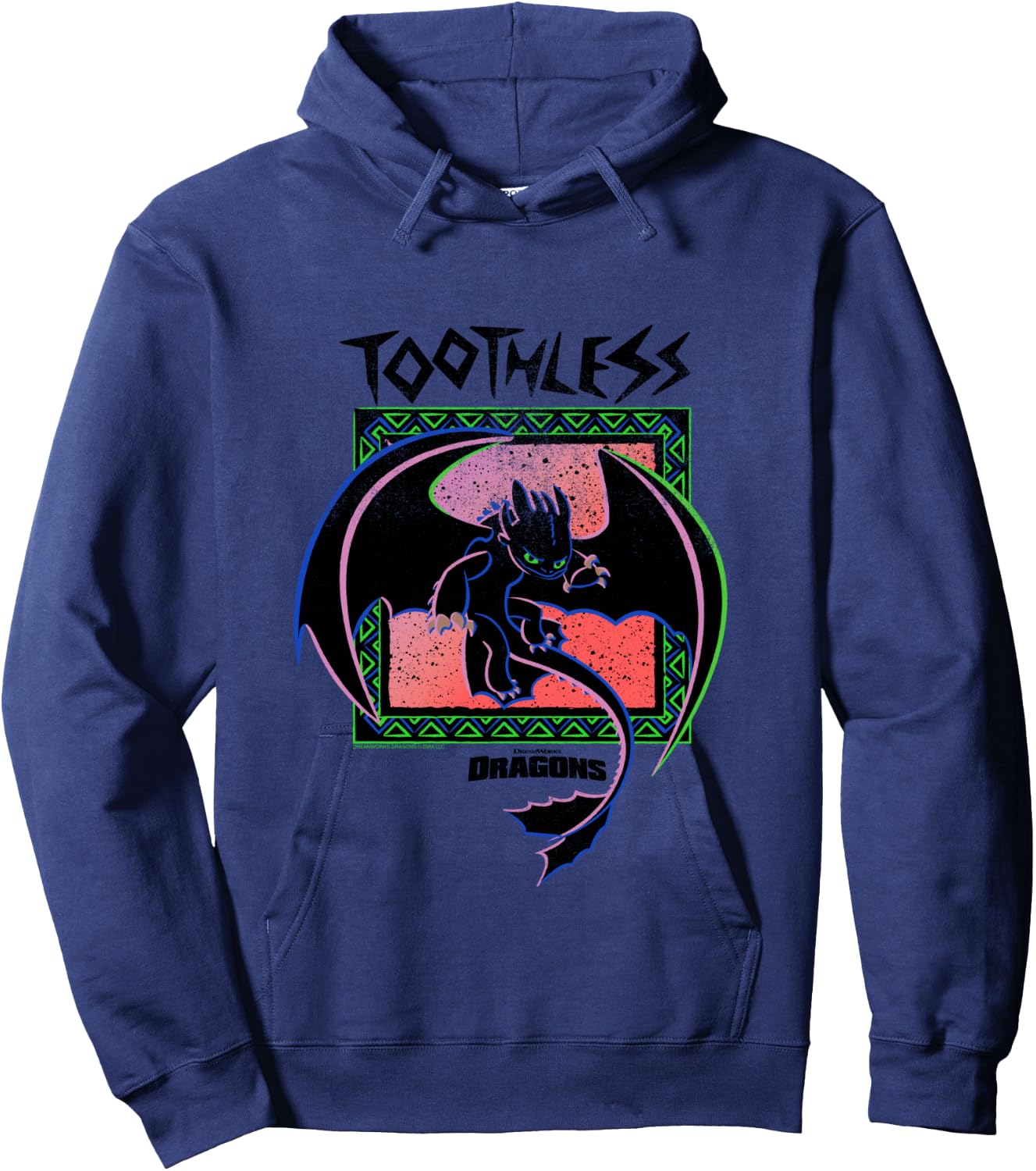 DreamWorks Dragons Toothless Neon Hoodie - Hoodie | Navy