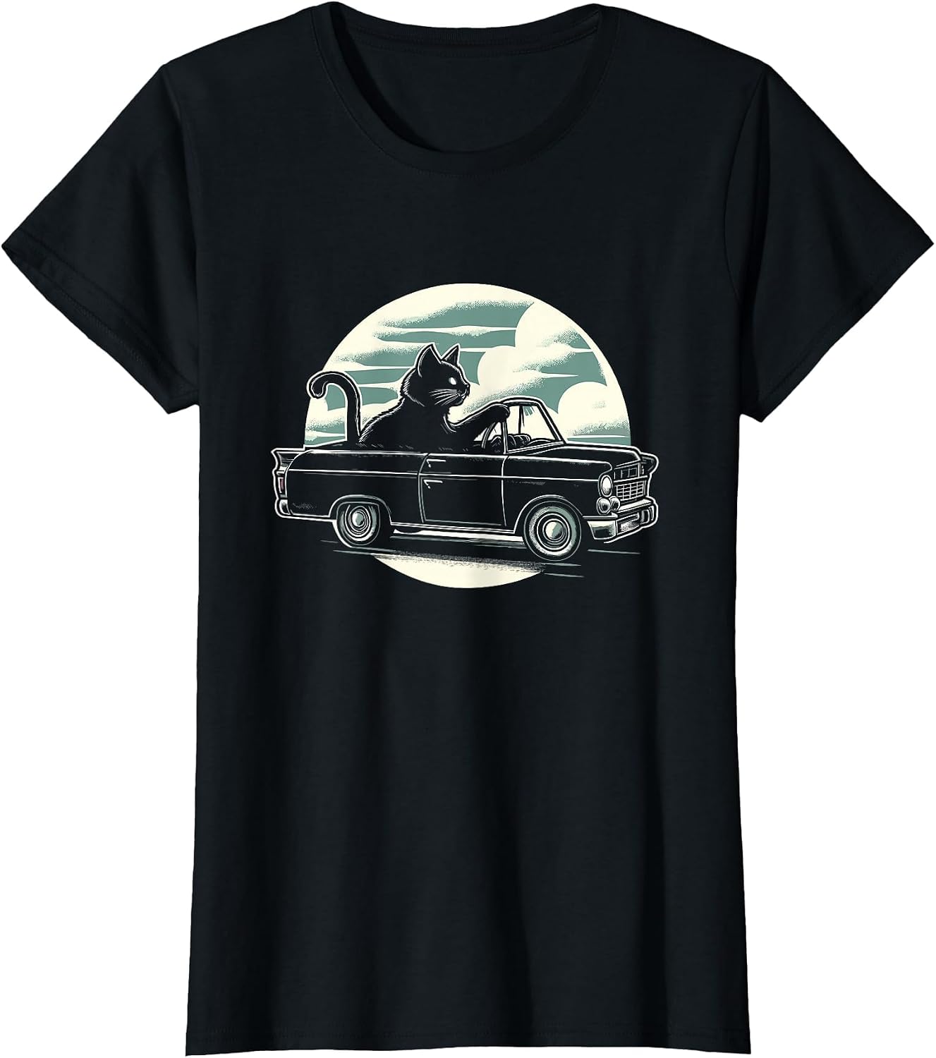 Cat Driving A Car - Vintage Cat Kitten Mom Dad Kitty Lover