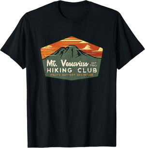 Retro Vesuvius Hiking Tourism for Italy Travel Vintage