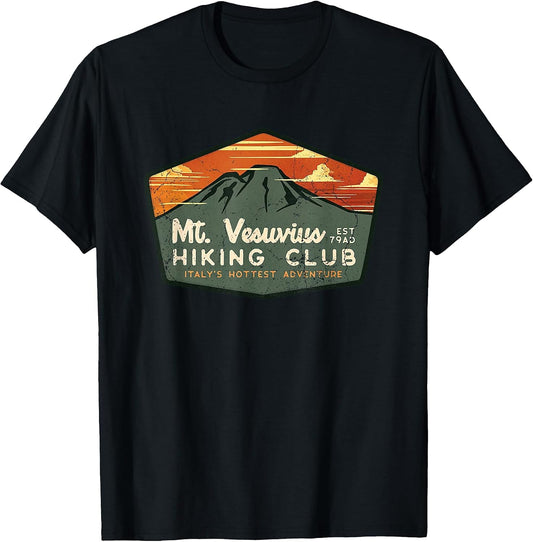 Retro Vesuvius Hiking Tourism for Italy Travel Vintage