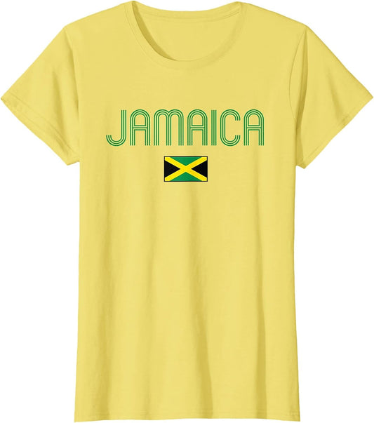 Jamaica Flag Jamaican Vintage Athletic Throwback Souvenir