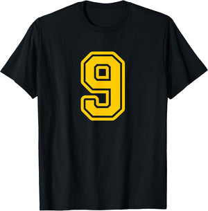 Number #9 Yellow Sports Number