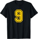 Number #9 Yellow Sports Number