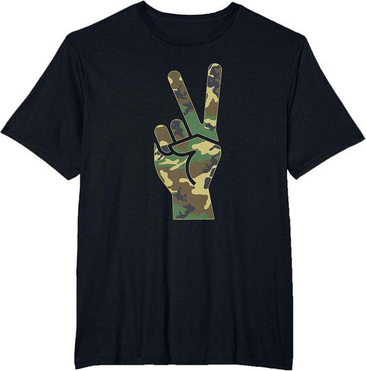 Camo Peace Sign Symbol Camouflage Women Adults