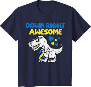 Kids Down Right Awesome Dino Down Syndrome Awareness Boys Kids