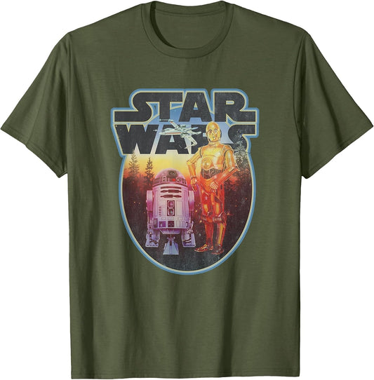 Star Wars Classic R2-D2 & C-3PO Forest Background Vintage