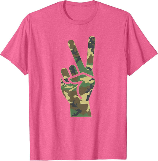 Camo Peace Sign Symbol Camouflage Women Adults