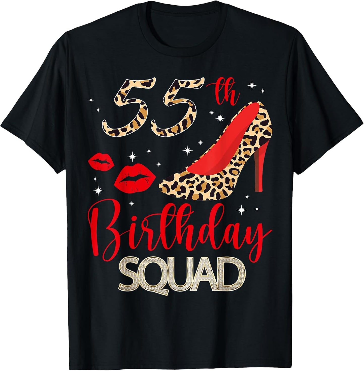 55 Year Old Birthday Squad Leopard High Heels 55th B-Day