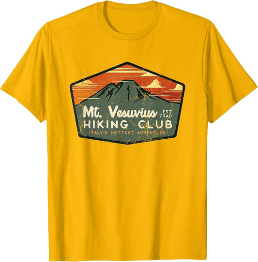 Retro Vesuvius Hiking Tourism for Italy Travel Vintage