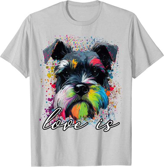 Colorful Splash Art Love is My Miniature Schnauzer Mama