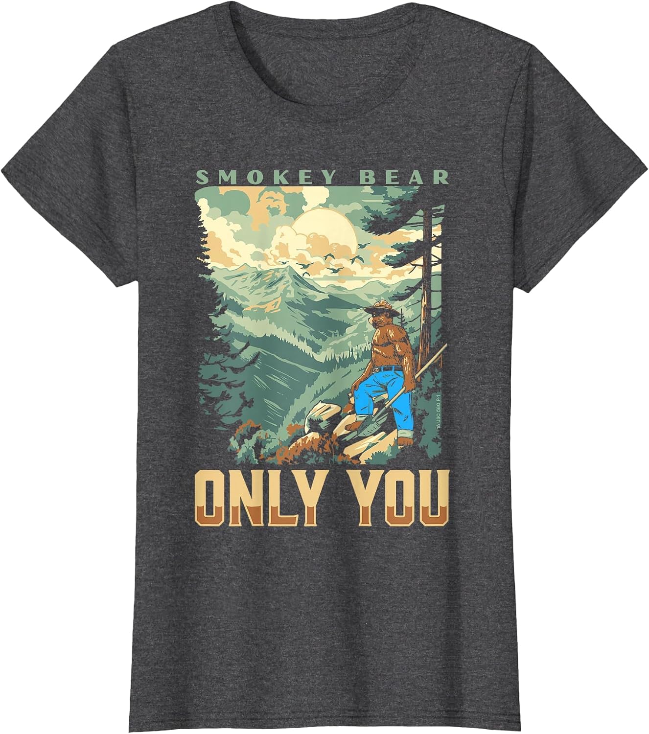 Smokey Bear Only You Vintage WPA Style Mountains Art Scene