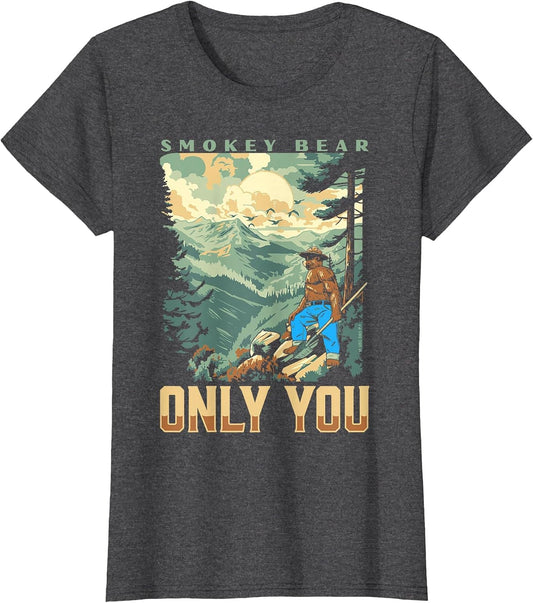 Smokey Bear Only You Vintage WPA Style Mountains Art Scene