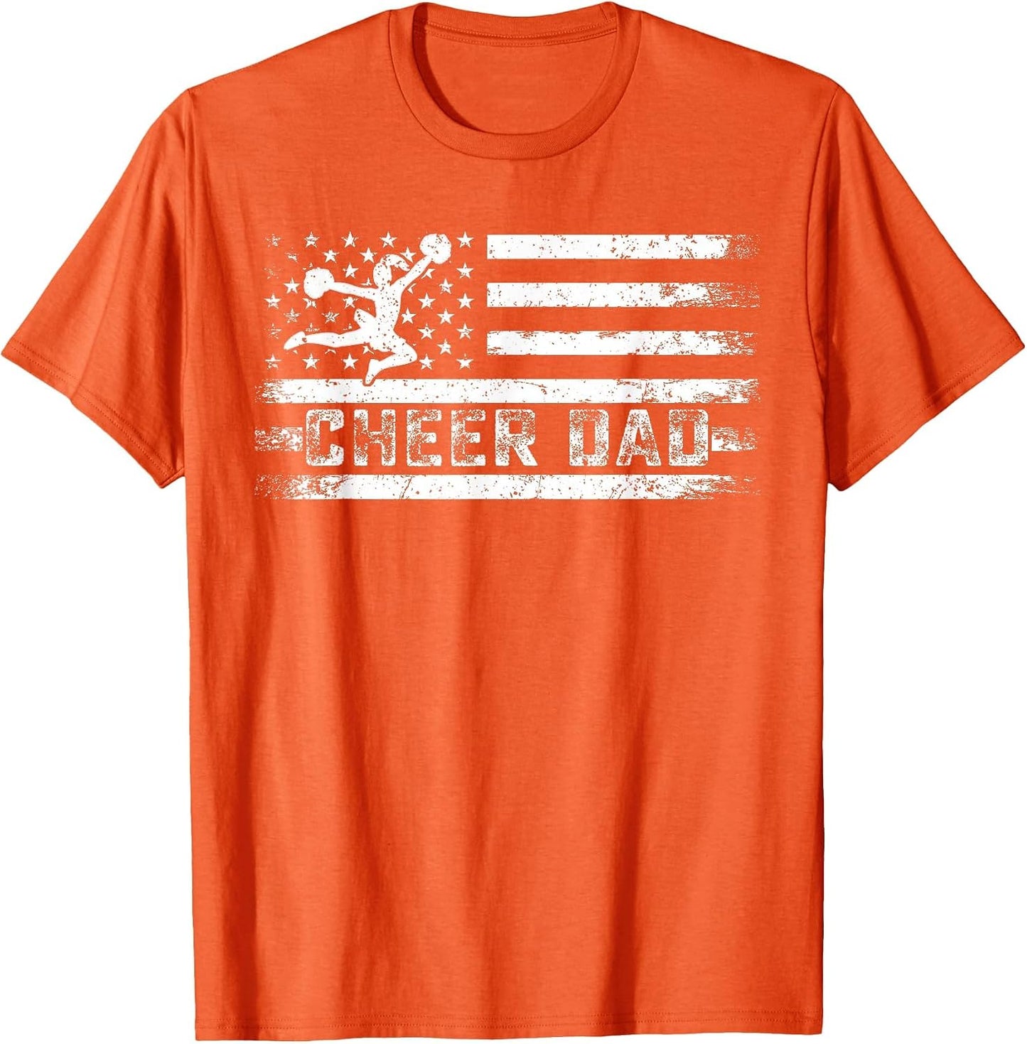 Orange Cheer Dad USA Flag Vintage Father