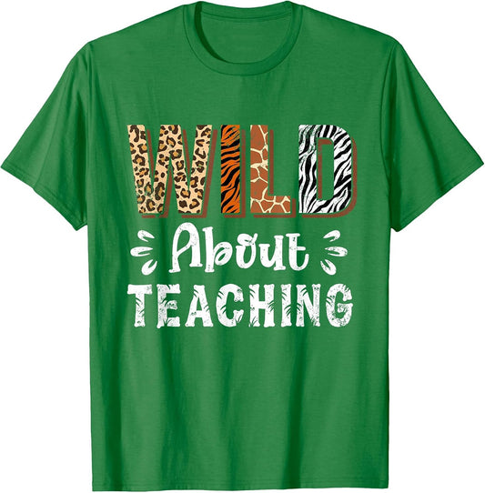 Wild About Teaching Teacher Lover Animals Leopard Zebra