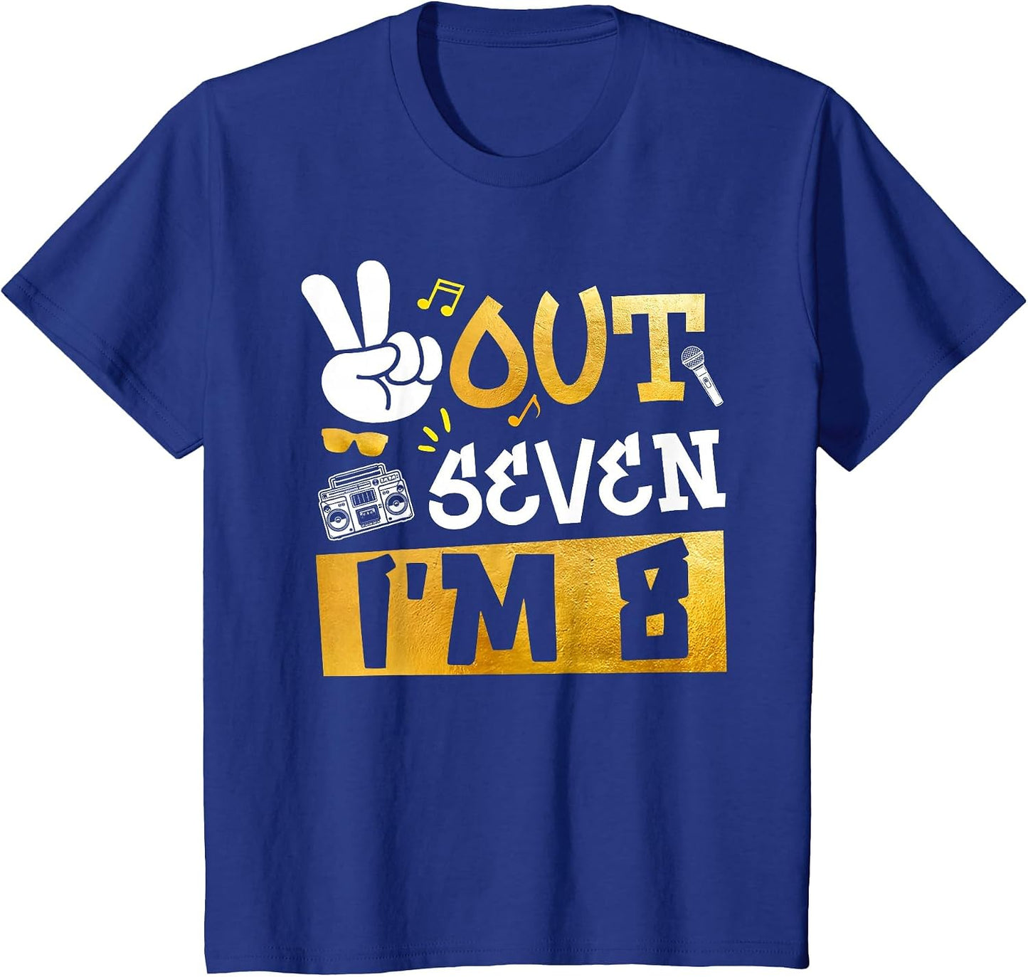 Peace Out 7 I'm 8 Years Old 8th Birthday Hip Hop Boy Girl