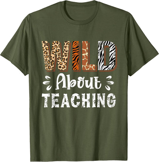 Wild About Teaching Teacher Lover Animals Leopard Zebra