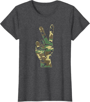 Camo Peace Sign Symbol Camouflage Women Adults