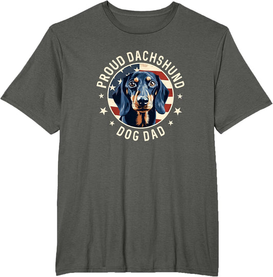Proud Dachshund Dad American Flag, Dachshund Dog Dad