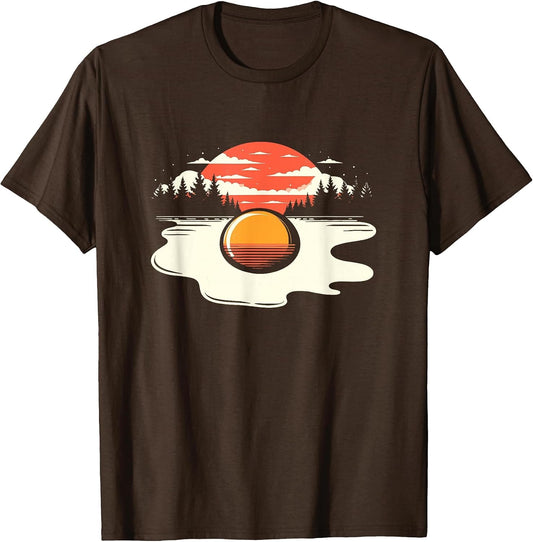 Sunny Side Up Egg Sunset - Retro Nature Lake Sundown Lover