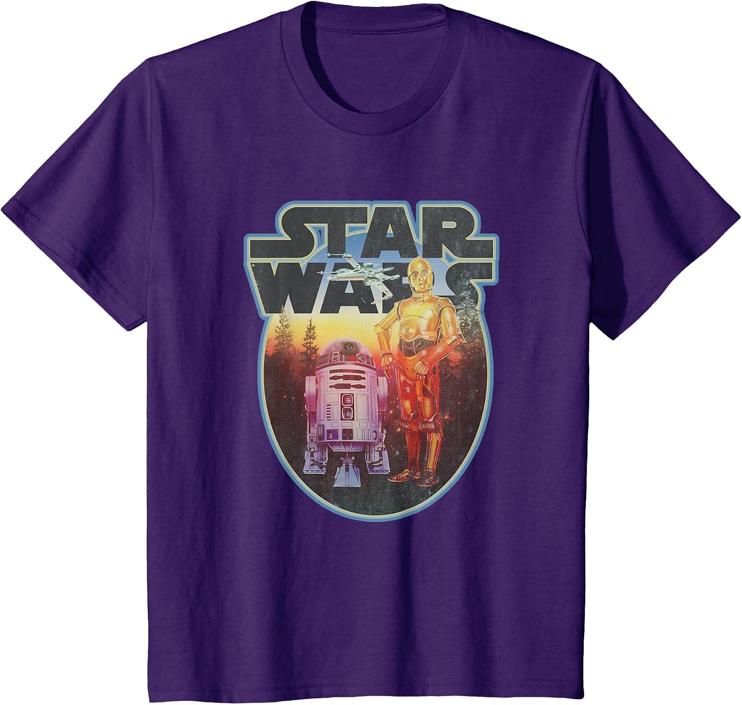 Star Wars Classic R2-D2 & C-3PO Forest Background Vintage