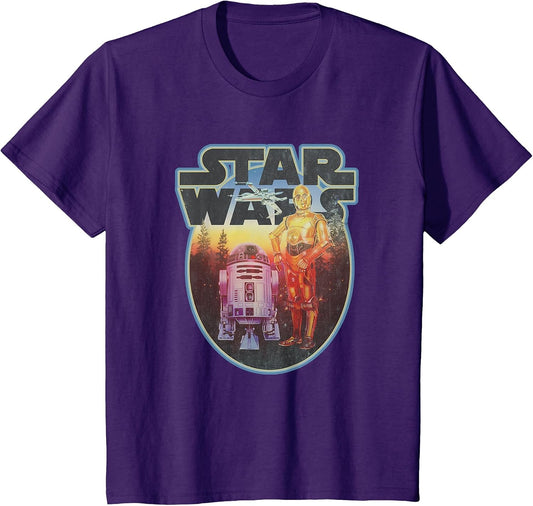 Star Wars Classic R2-D2 & C-3PO Forest Background Vintage