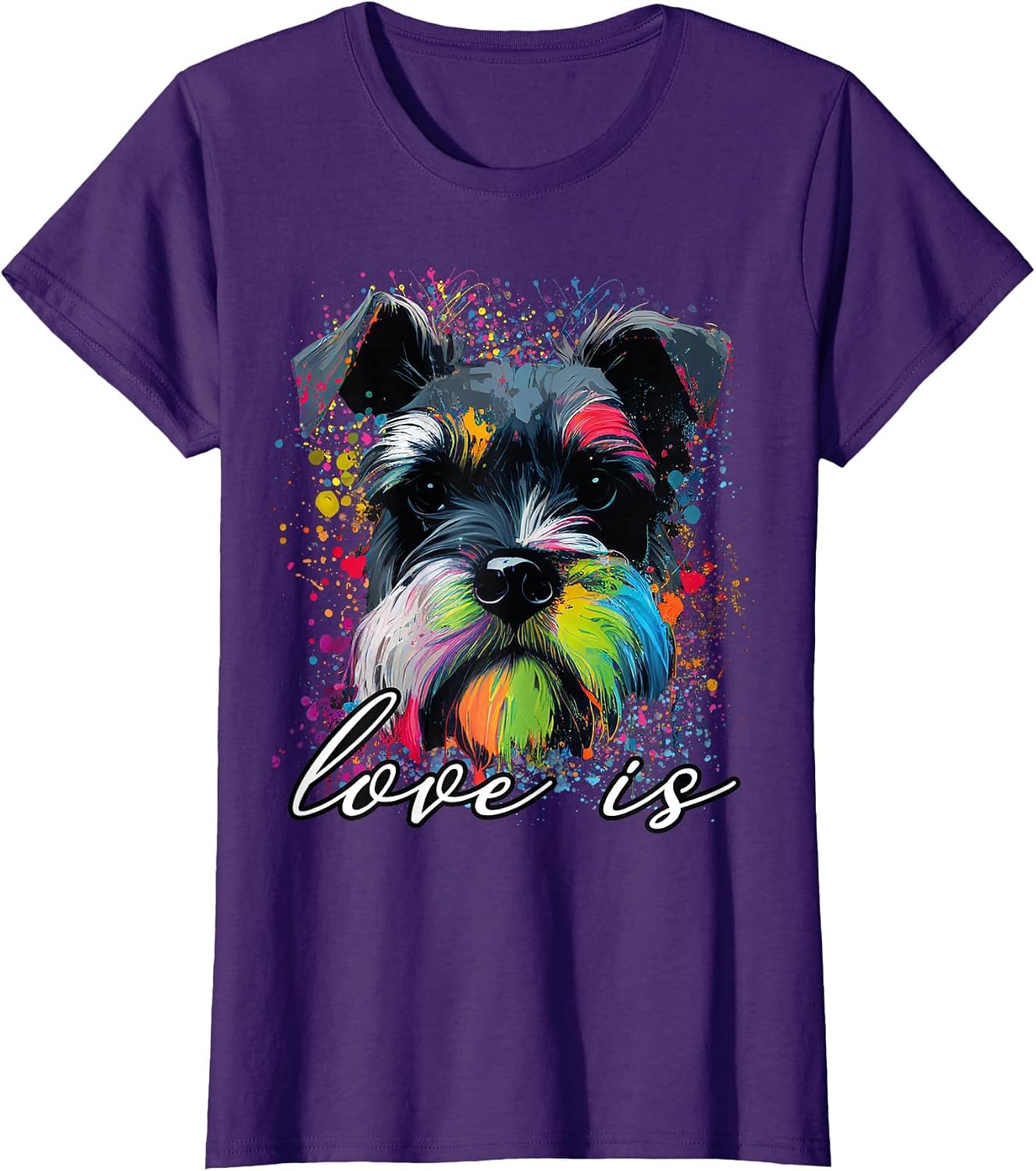 Colorful Splash Art Love is My Miniature Schnauzer Mama