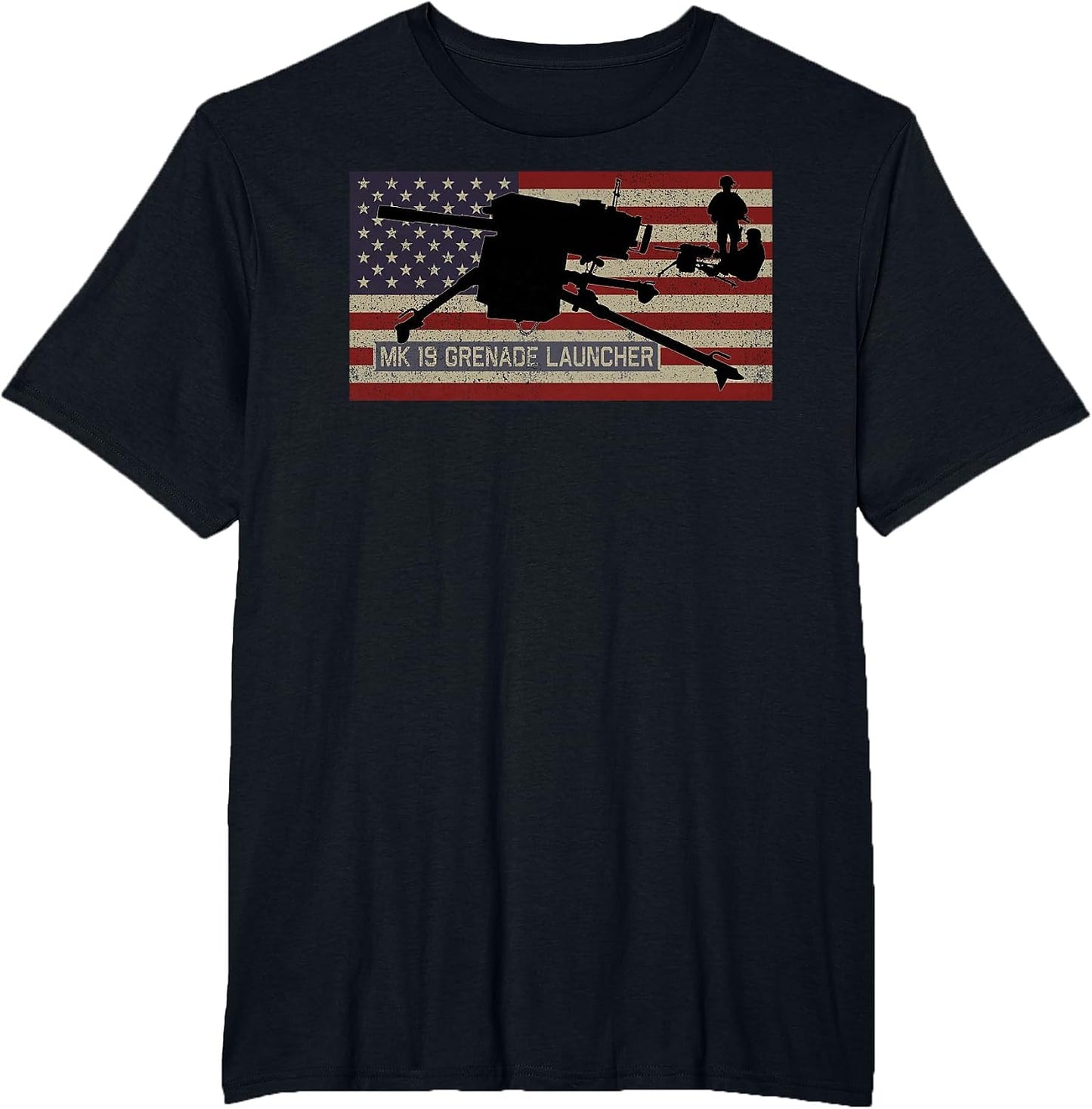 Mk 19 Grenade Launcher American Patriotic Vintage Flag