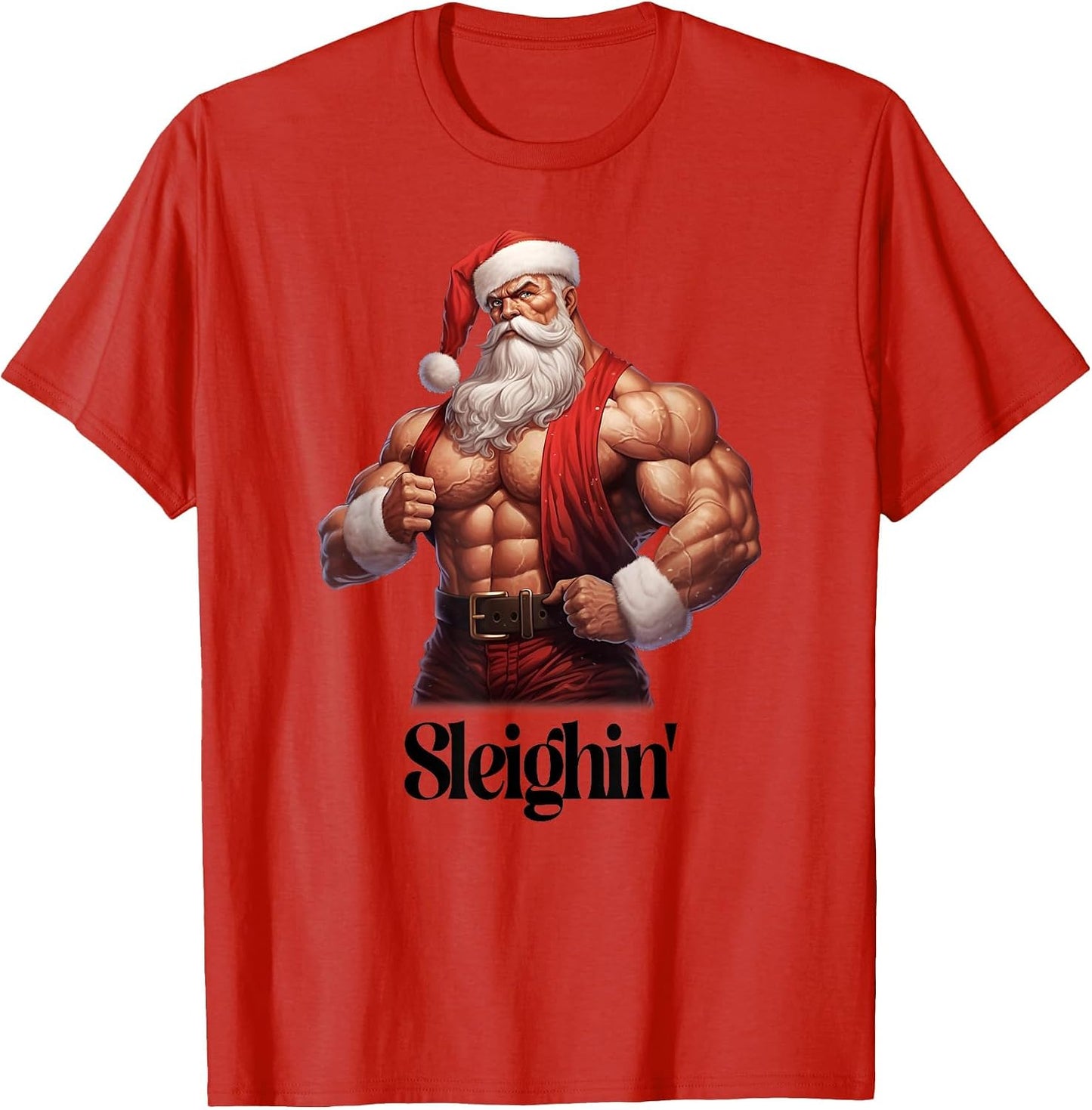 Buff Santa Workout Santa Claus Gym Muscles Sleighin'