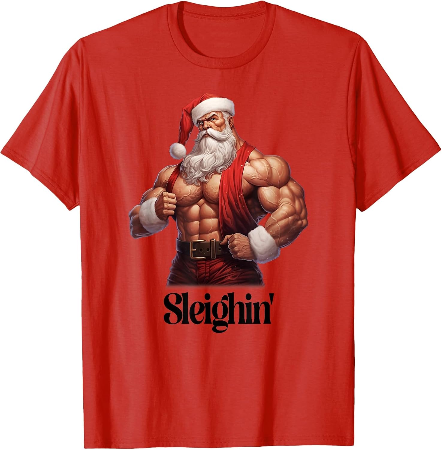 Buff Santa Workout Santa Claus Gym Muscles Sleighin'