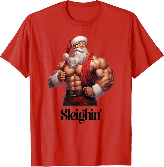 Buff Santa Workout Santa Claus Gym Muscles Sleighin'