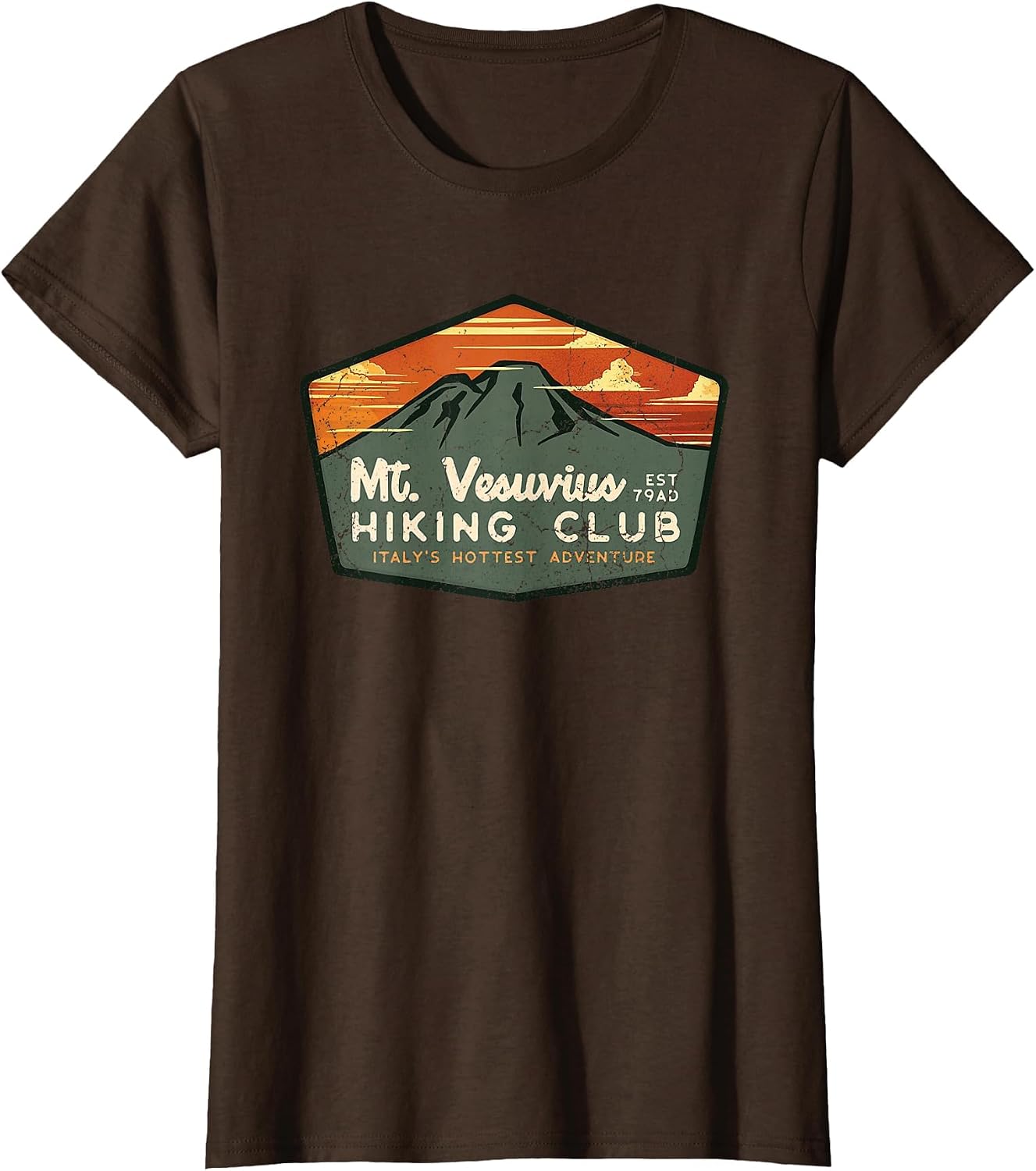 Retro Vesuvius Hiking Tourism for Italy Travel Vintage