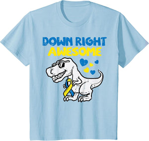 Kids Down Right Awesome Dino Down Syndrome Awareness Boys Kids