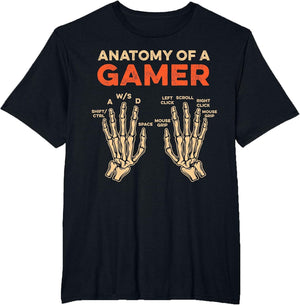 Anatomy of A Gamer Skeleton Hand Funny Men Boys Kids Teens