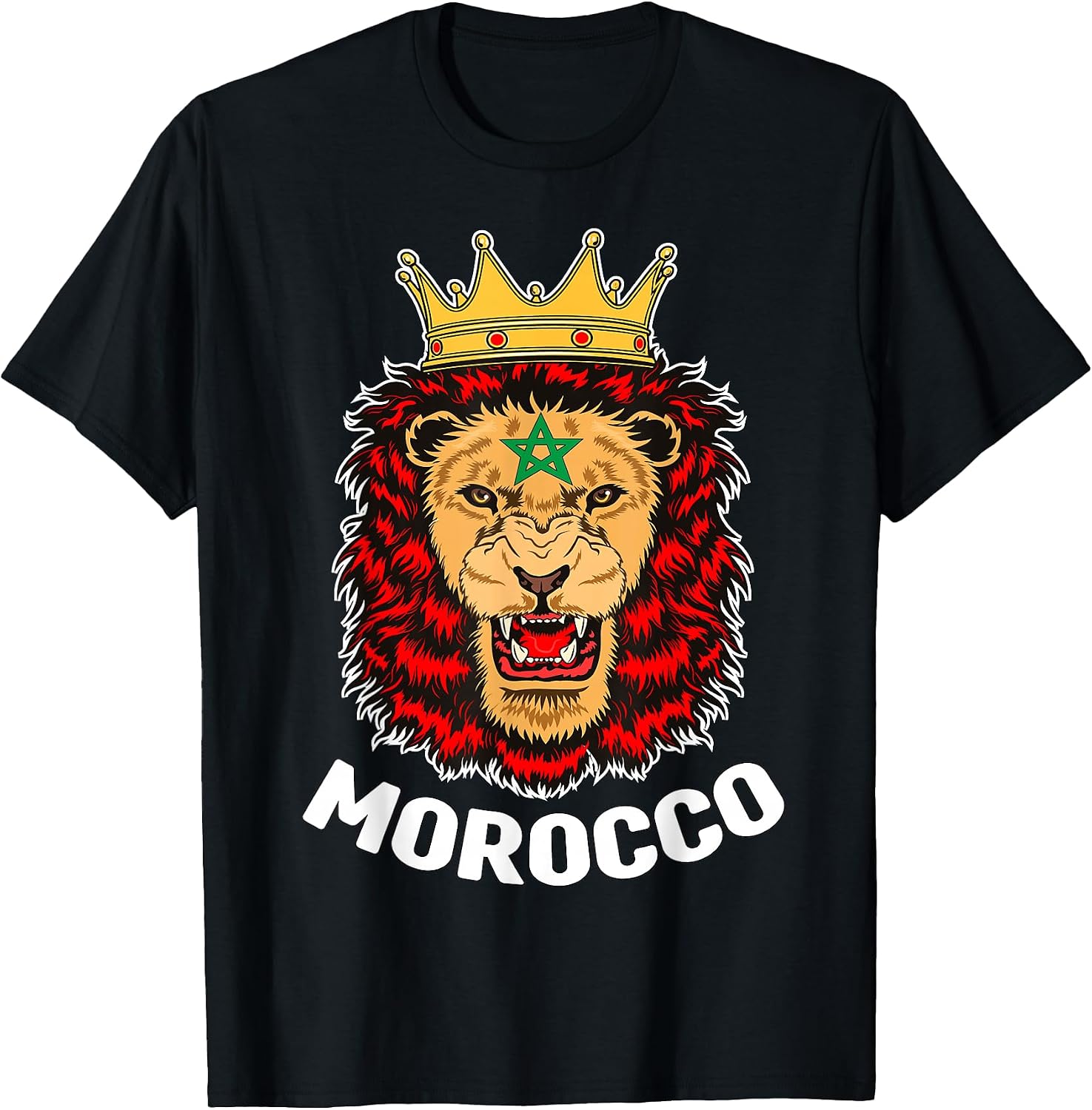 Morocco Shirt Soccer Morocco Flag Moroccan Lion Men Women