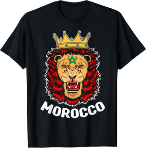 Morocco Shirt Soccer Morocco Flag Moroccan Lion Men Women
