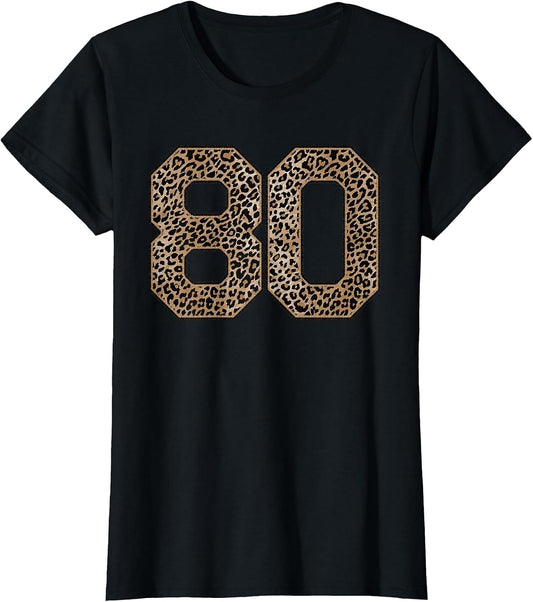 Leopard Number 80 Athlete Sports Jersey Supporter Fanwear