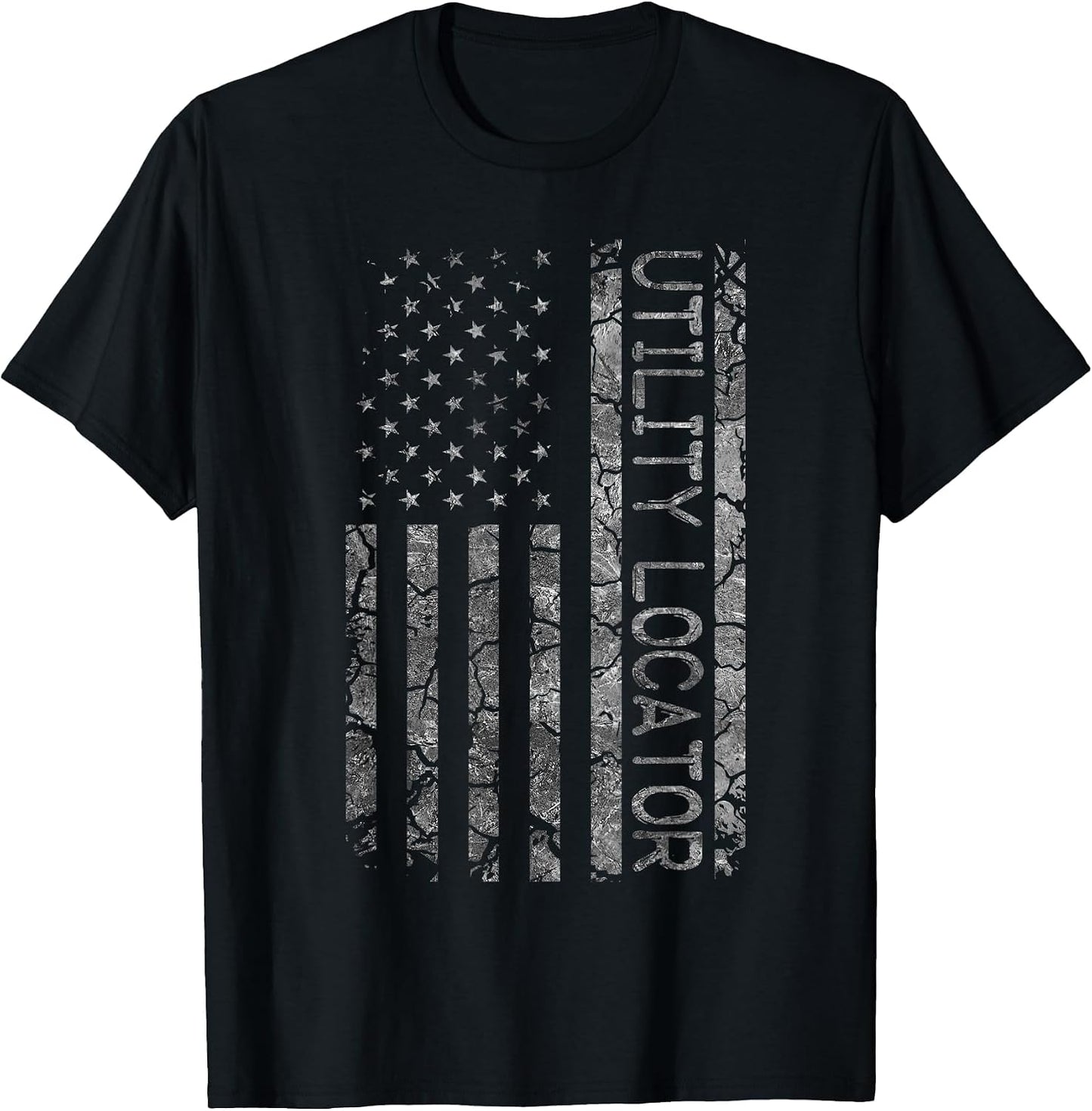 Funny Job Title Worker American Flag Utility Locator