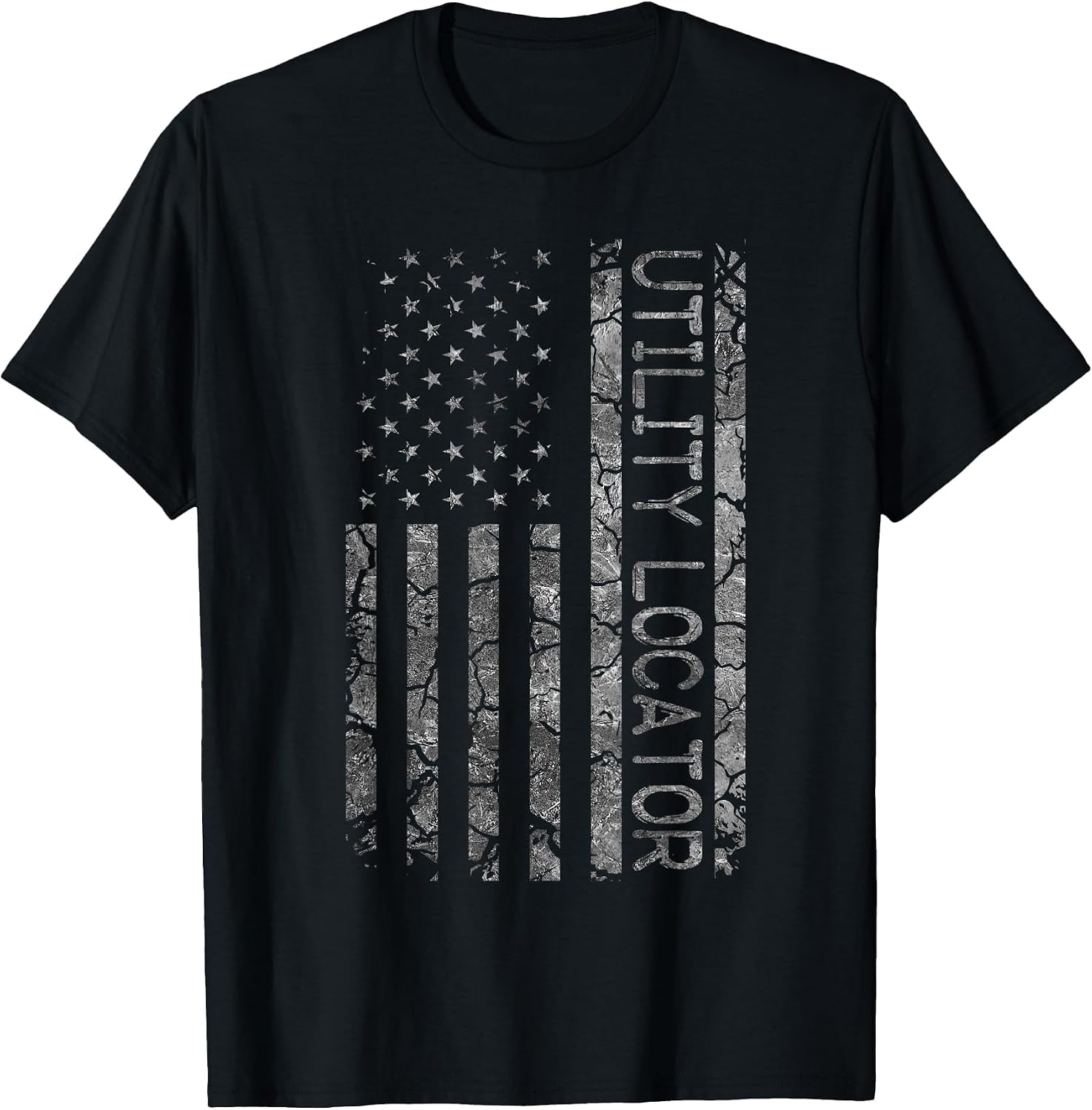 Funny Job Title Worker American Flag Utility Locator