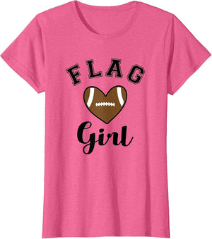 Flag Football Flag Girl Heart
