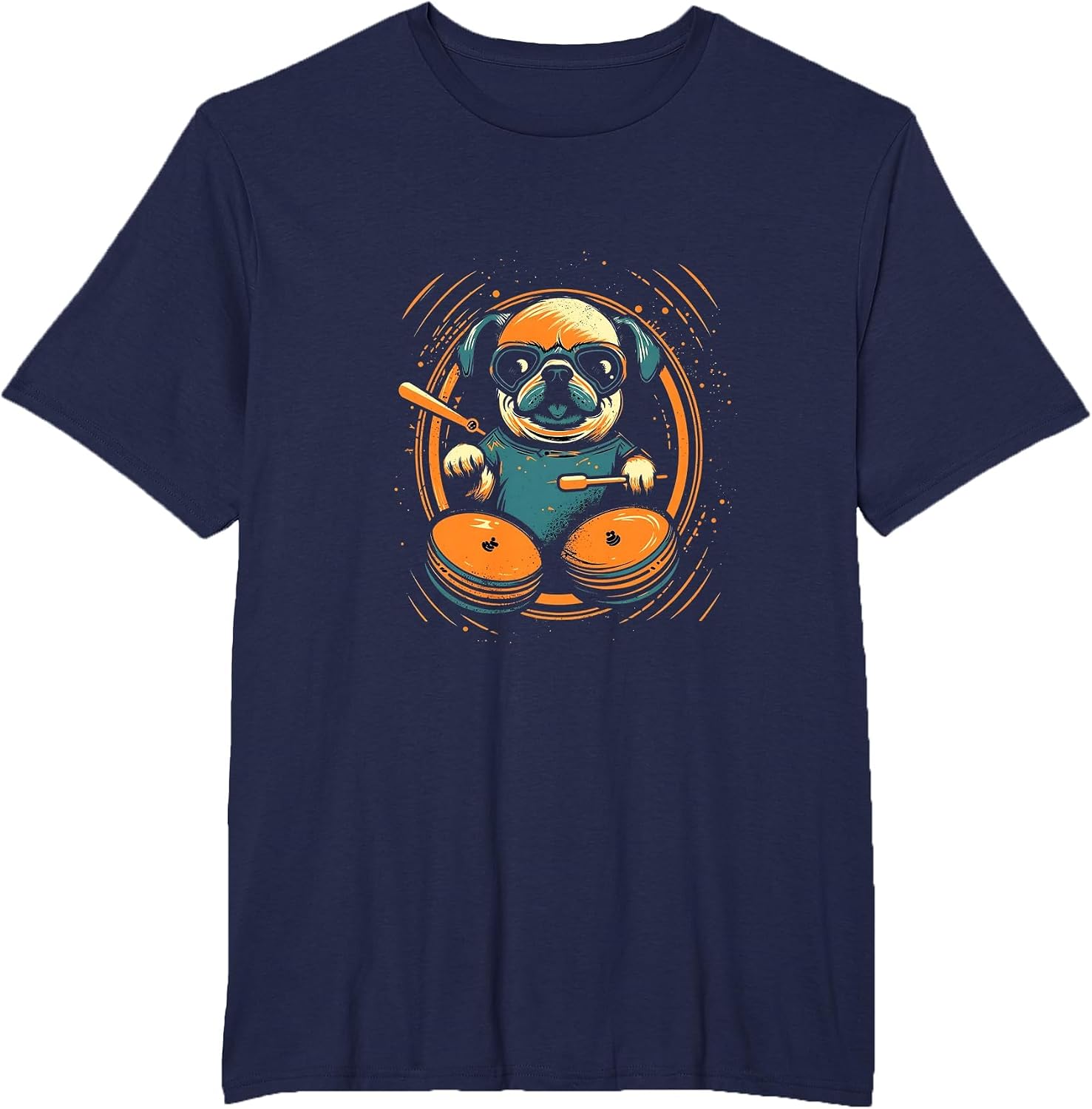 Pug Playing Drums Funny Drummer Drumming Drumset Drum Player