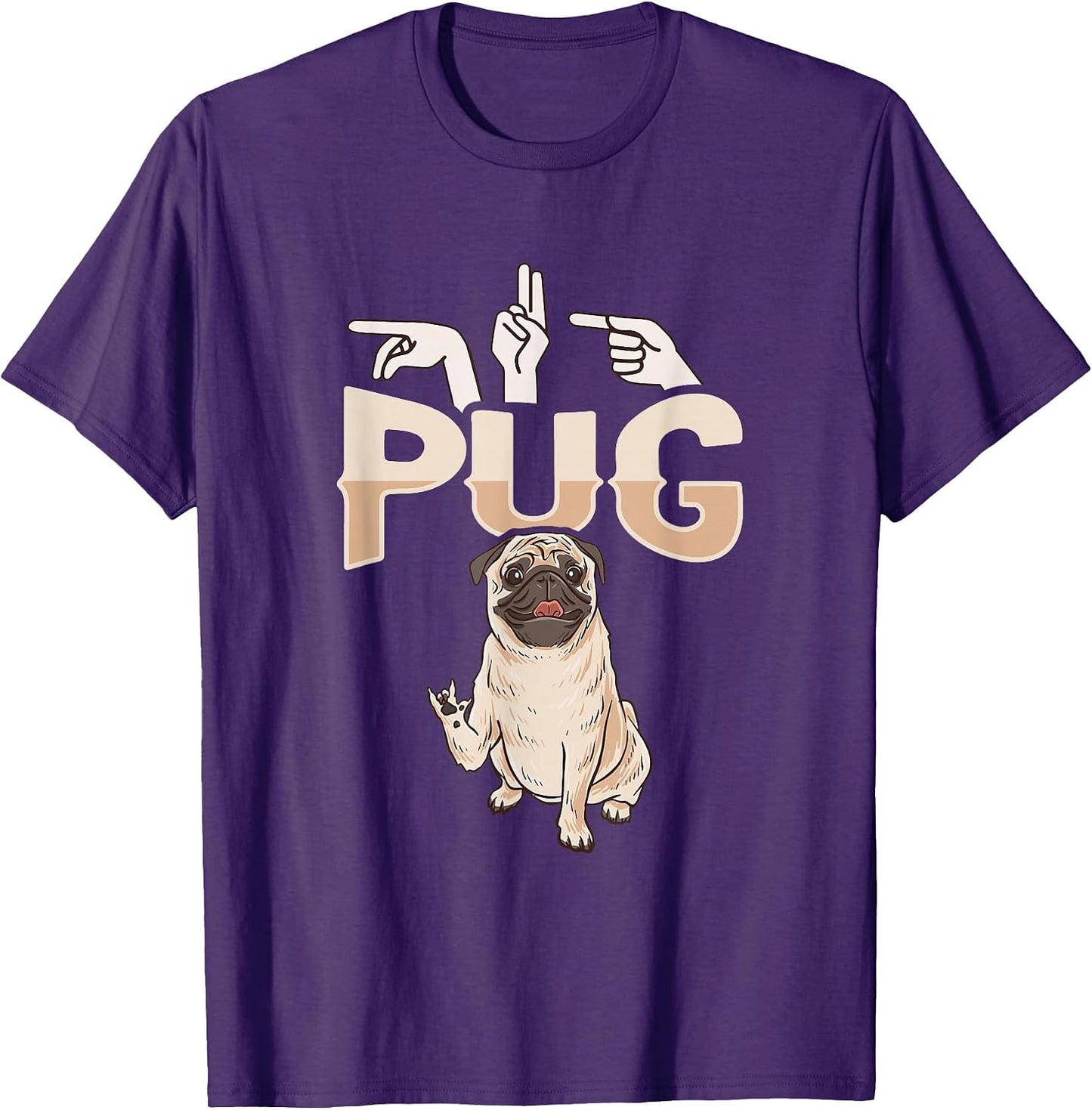 ILY Pug ASL Hand Gesture Deaf Hearing Loss Awareness