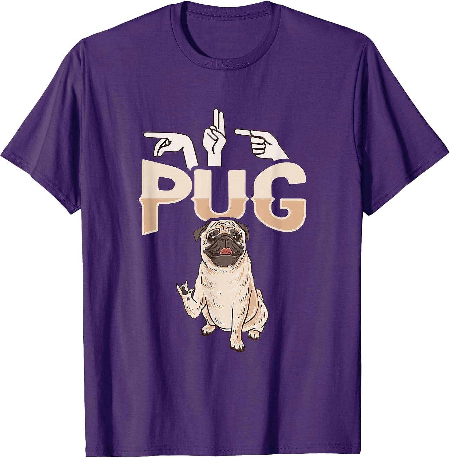 ILY Pug ASL Hand Gesture Deaf Hearing Loss Awareness
