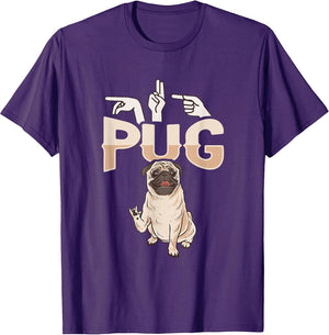 ILY Pug ASL Hand Gesture Deaf Hearing Loss Awareness