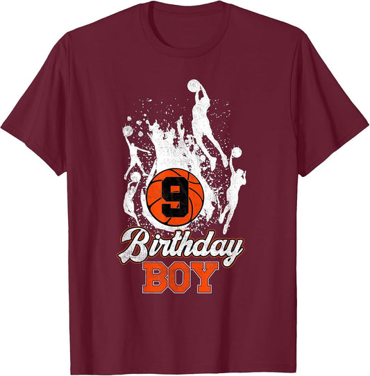 9th Birthday Basketball Theme Birthday Boy 9Yrs Old