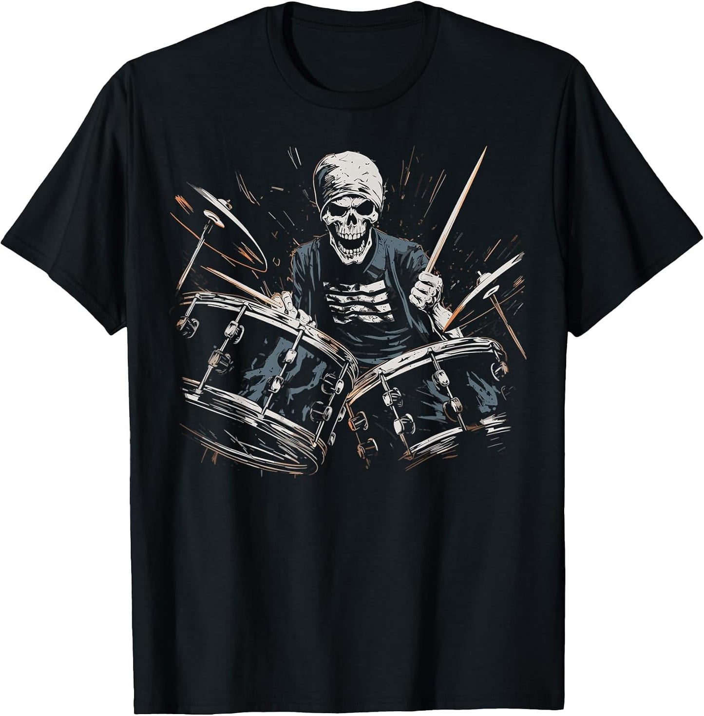 Skeleton Drummer Guy Rock and Roll Band Rock On Drum Kit